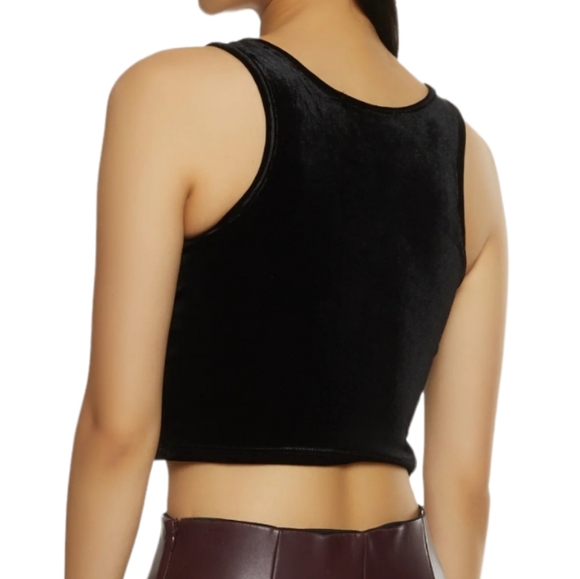 Love J Velour Crop Top Bejeweled Rope Ties - Picture 3 of 16